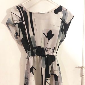 Black and White Floral Dress